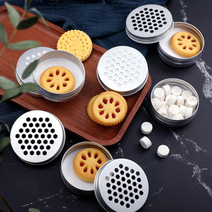 12 Pack Dog Scent Work Tins, Dog Scent Training Box, Pet Nose Metal Container with 12 Magnetic Dots, Smell Training Kit Smell Canisters Aluminum Cans for Pet (Hexagon)