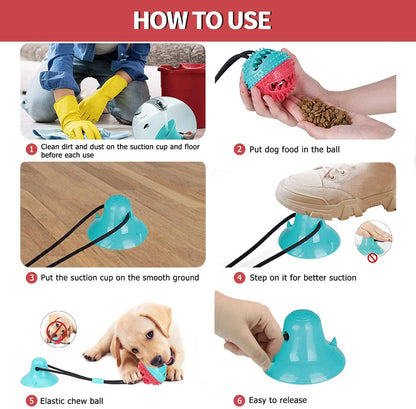 Dog Chew Toy - Dog Puzzle Treat Food Dispensing Ball Toys - Fixed Chew Toys for Aggressive Chewers