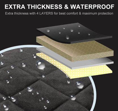 Dog Seat Cover, Waterproof Pet Car Seat Covers, Dogs Front Seat, Nonslip Heavy Duty Durable Scratch-Proof Car Seat Protector with Side Flaps, Fit Most Cars Suvs Trucks, Single