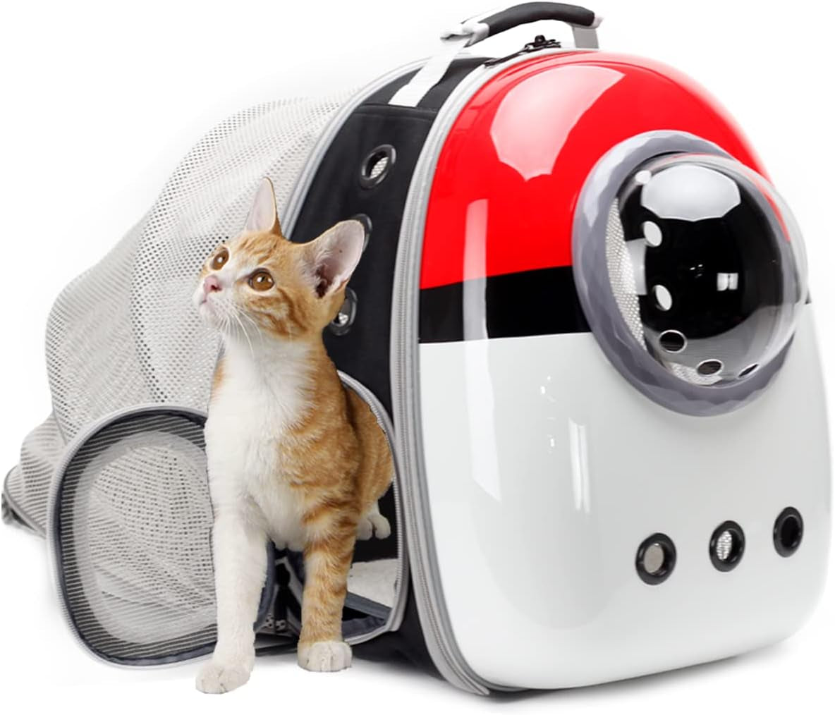 Cat Travel Backpack with Fan, Fit up to 12 Lbs, Space Capsule Astronaut Clear Bubble Window Pet Backpack for Kitten and Small Puppy Green