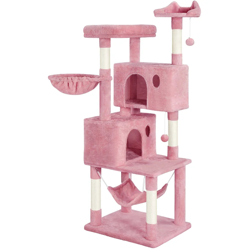 73"H Multi-Level Cat Tree Tower with Condos and Perches, Dark Gray