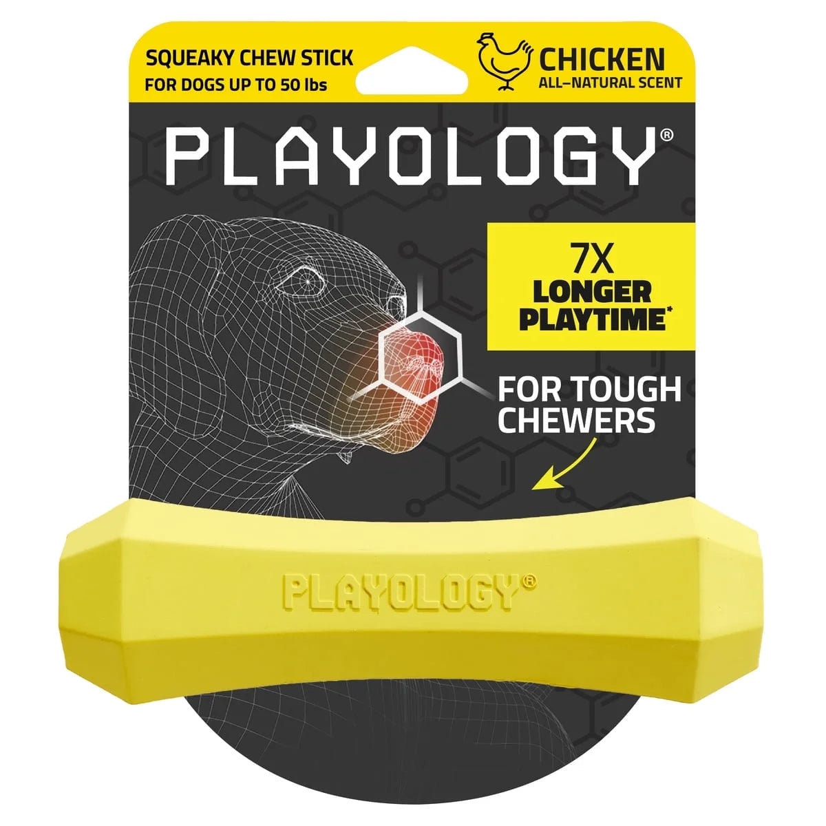 Squeaky Chew Stick, Beef Scented Red Dog Toy for Large to XL Dogs