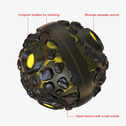 Dog Squeaky Toys Ball for Aggressive Chewers, Durable Tough Chew Toys for Teeth Cleaning