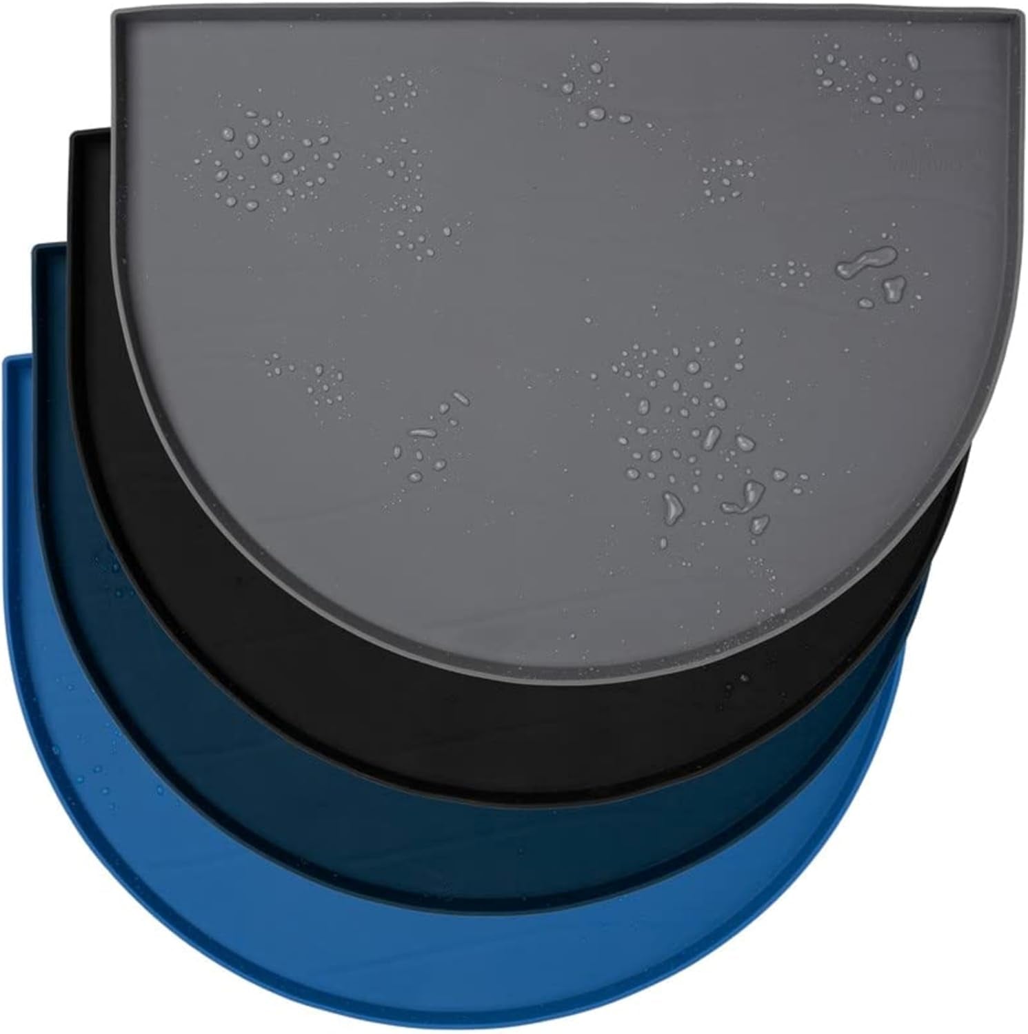 Fountain Mat, Silicone Water Mat Designed for Pet Fountains, Dog Gravity Water Bowls, Mats for Automatic Dispensing Cat Feeders up to 14" Diameter (Large - 26 X 25 Inches, Black)