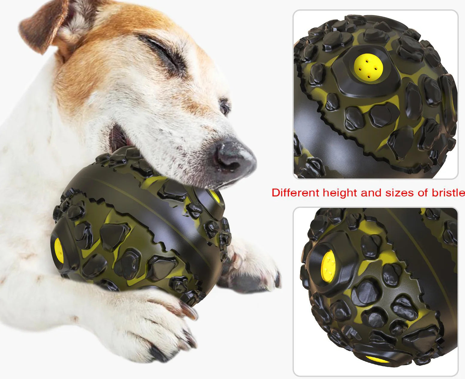 Dog Squeaky Toys Ball for Aggressive Chewers, Durable Tough Chew Toys for Teeth Cleaning