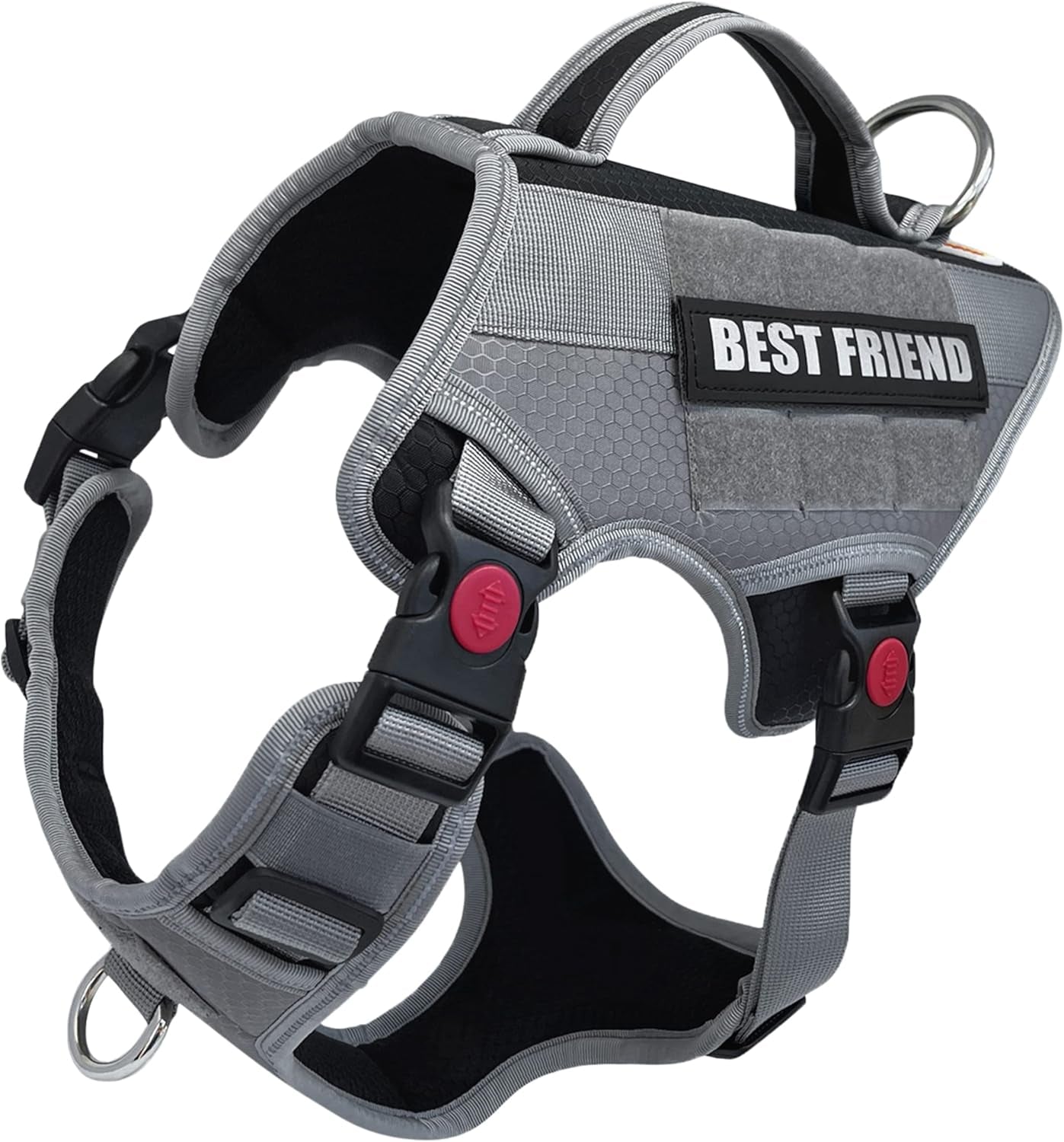 Tactical Working Dog Vest Harness - No-Pull Service Dog Jacket with Reflective Hook & Loop Patches - Padded Handle, Buckles with Quick Release Buttons, Adjustable Straps - Blue, Small