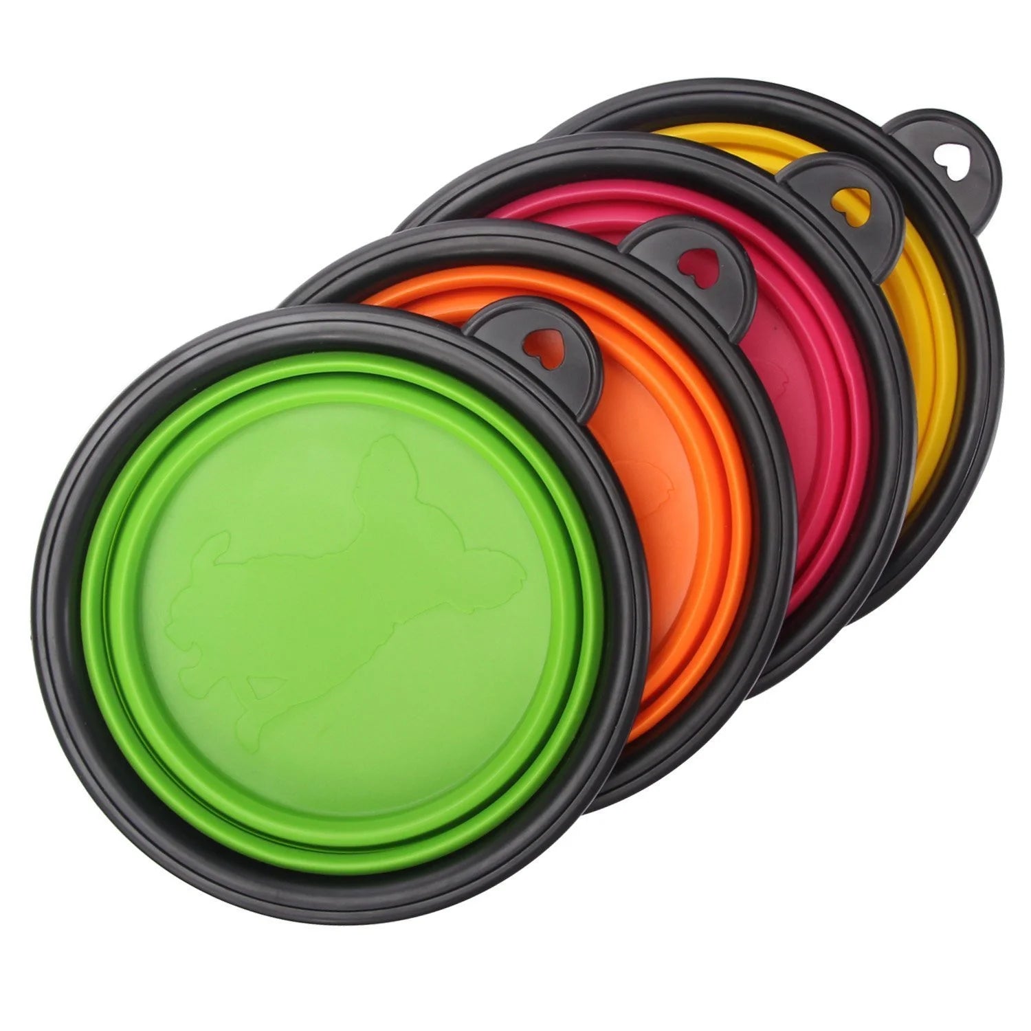 4-Pack Collapsible Dog Bowls – Portable Travel Water & Food Bowls with Carabiner Clips, Foldable Pet Dishes