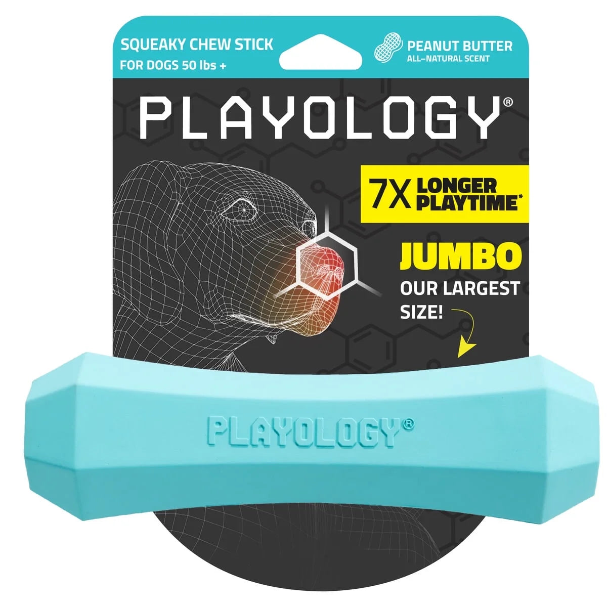 Squeaky Chew Stick, Beef Scented Red Dog Toy for Large to XL Dogs