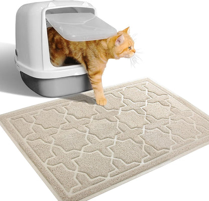 Cat Litter Mat, 35.4"X23.6" Litter Box Mat with Litter Lock Mesh, Soft Cat Litter Mat Litter Trapping Mat, Easy to Clean, Non-Slip, Water Resistant, Litter Free Floors, Dark Grey