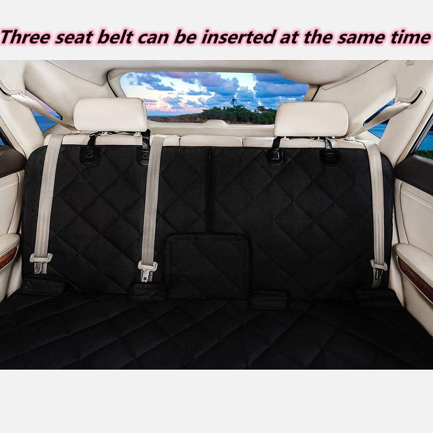 Bench Dog Car Seat Cover for Back Seat Waterproof Seat Covers Durable Scratch Proof Nonslip, Protector for Pet Fur & Mud Washable Backseat Cover for Cars Armrest Compatible