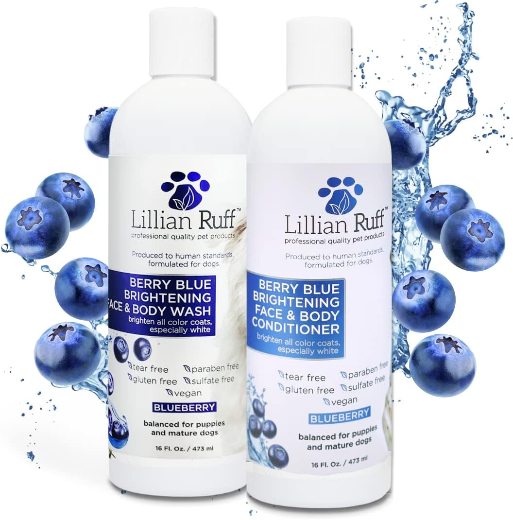 Berry Blue Brightening Face and Body Wash for Dogs - Blueberry Shampoo - Remove Tear Stains, Hydrate Dry Itchy Skin, Add Shine & Luster to Coats (Berry Blue Shampoo Gallon/Pump)