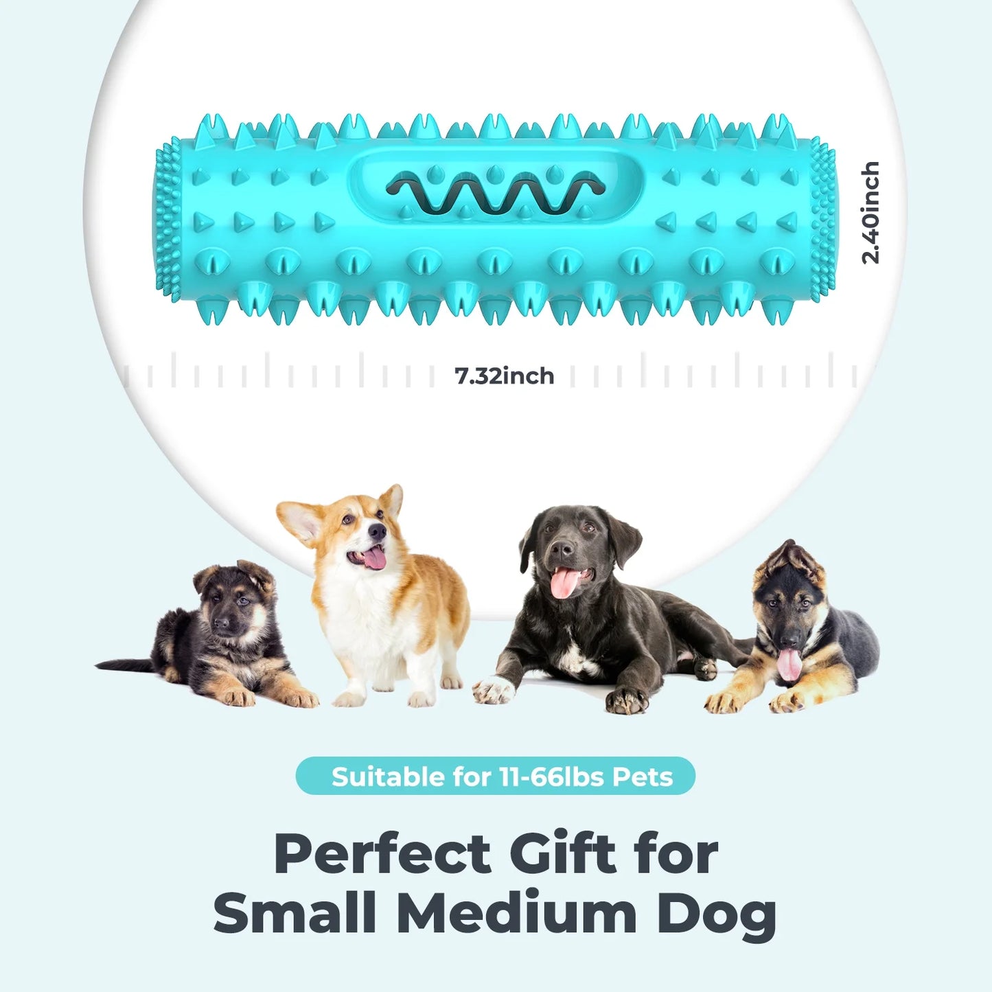 Dog Chew Toys for Aggressive Chewers Small Medium Breed, Indestructible Dog Squeaky Toys, Puppy Chew Toothbrush Toys Dog Teeth Cleaning