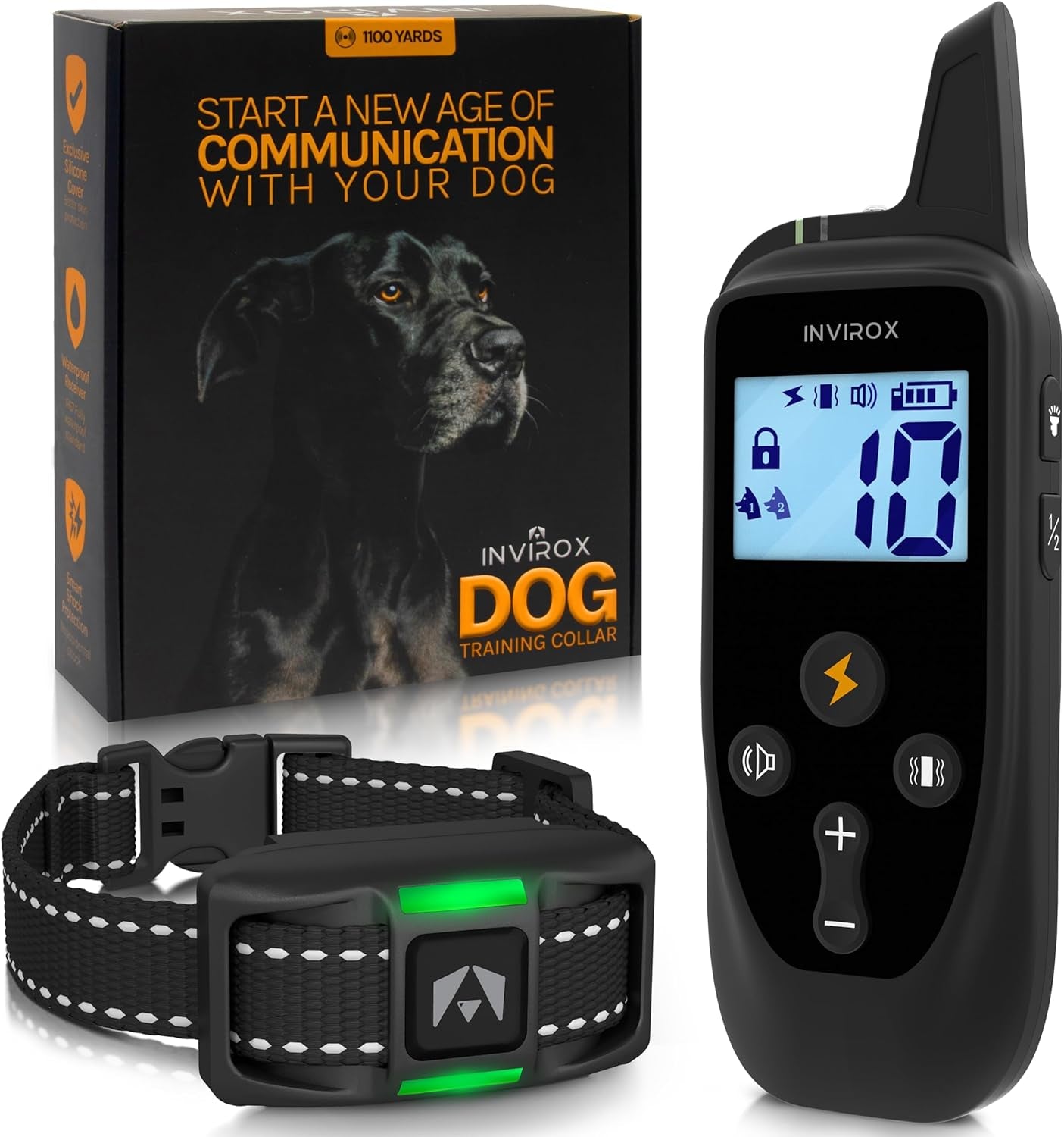 Dog Training Collar [2025 Edition] 123 Levels Dog Training Collar with Remote 1100Yd Range E Collar for Dogs Training 100% Waterproof Rechargeable, Manual Bark Collar for Large Dog