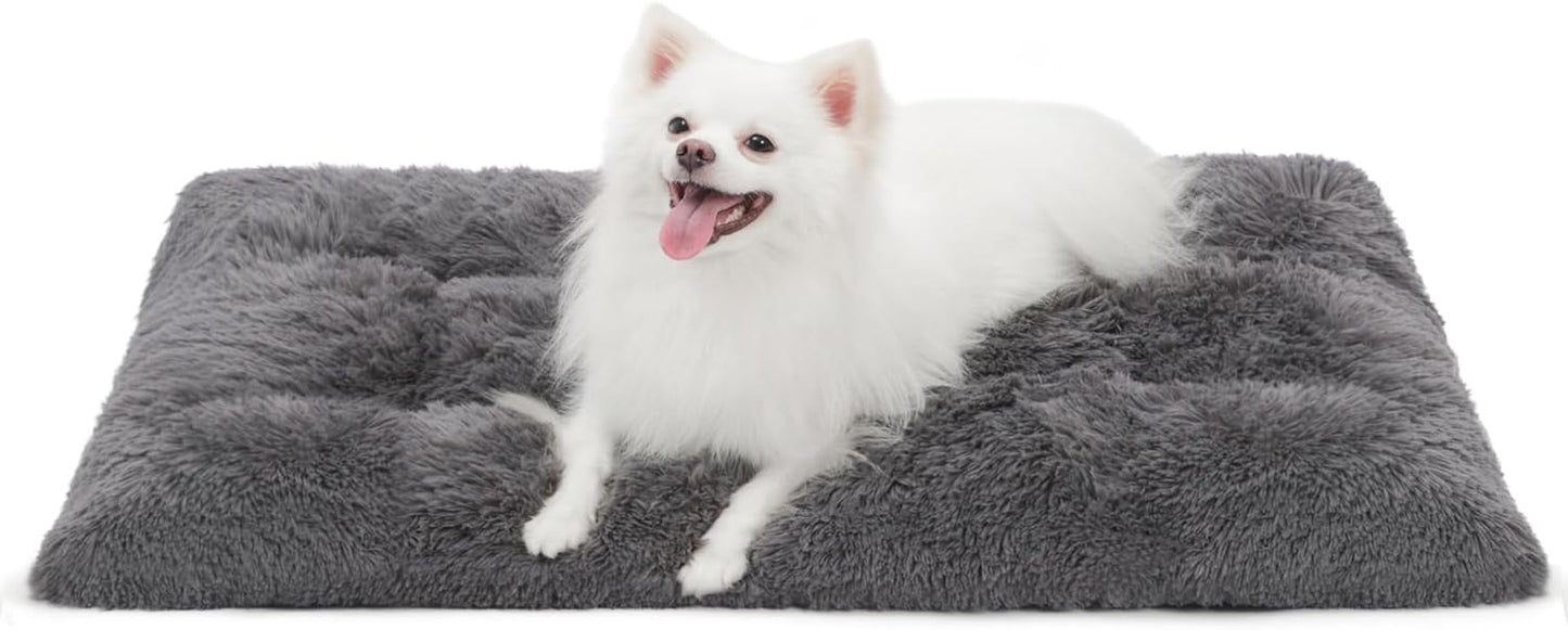 Medium Dog Bed Crate Pad Mat for Cages Washable Bed for Medium Small Size Dog Soft Kennel Pad Anti-Slip Pet Bed,30" X 20",Grey