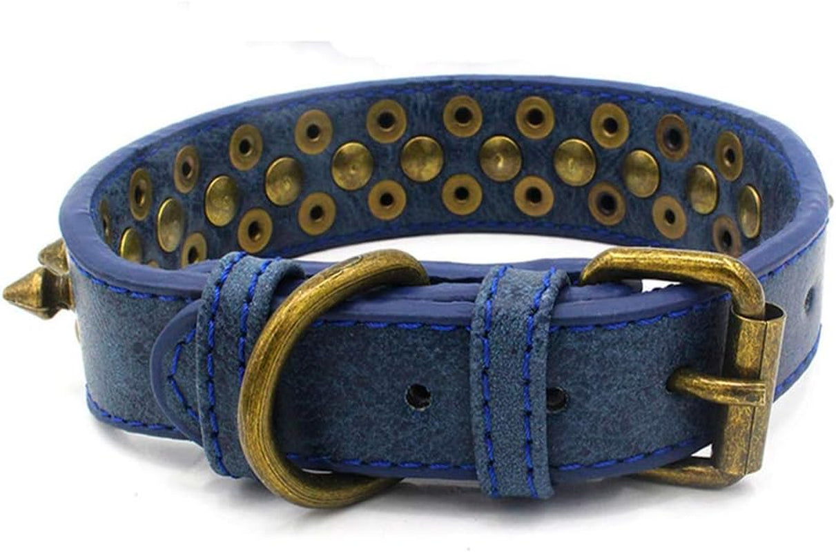 Mushrooms Spiked Rivet Studded Adjustable Pu Leather Pet Collars for Cats Puppy Dogs