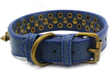Mushrooms Spiked Rivet Studded Adjustable Pu Leather Pet Collars for Cats Puppy Dogs