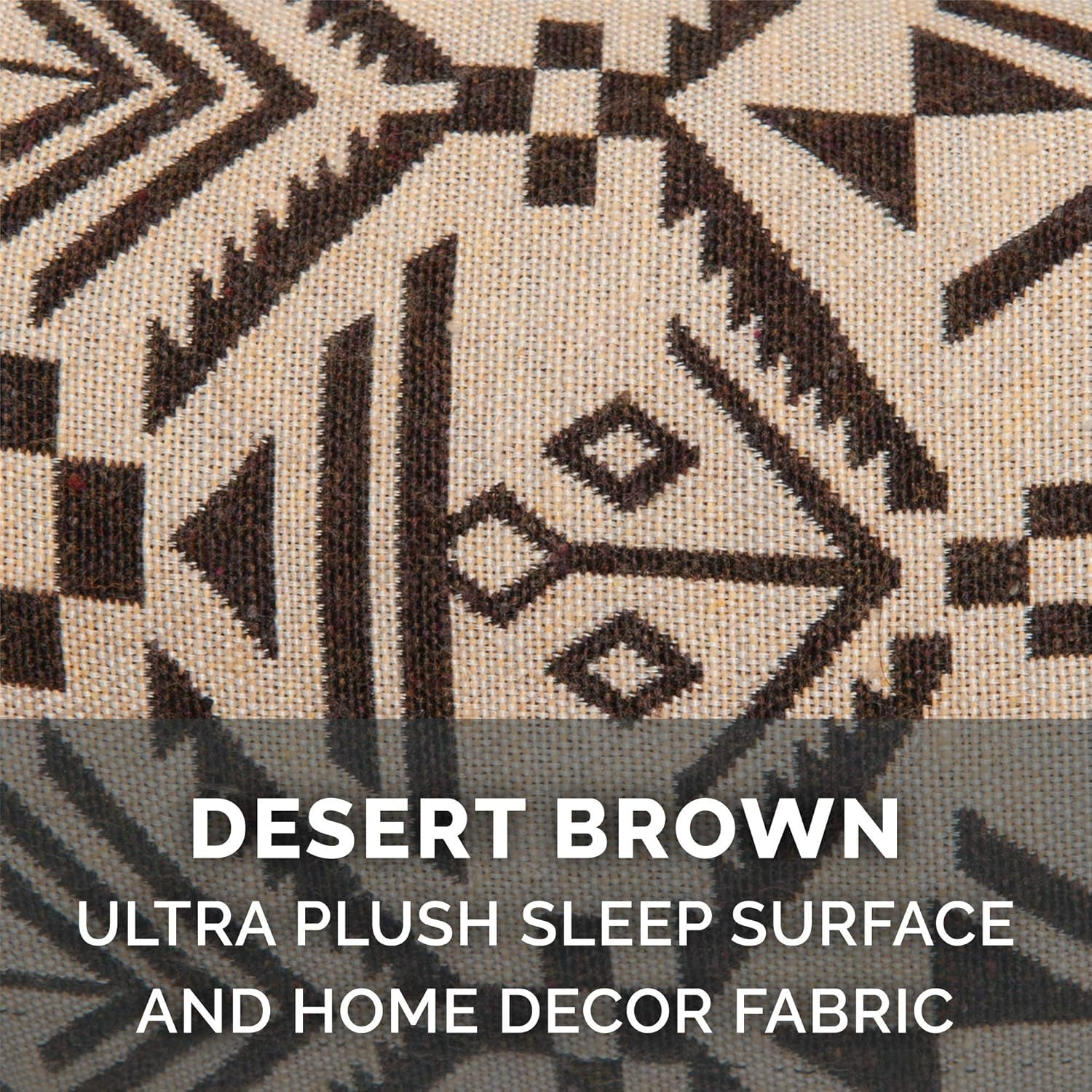 Memory Foam Dog Bed for Large Dogs W/ Removable Bolsters & Washable Cover, for Dogs up to 125 Lbs - Plush & Southwest Kilim Woven Decor Sofa - Desert Brown, Jumbo Plus/Xxl