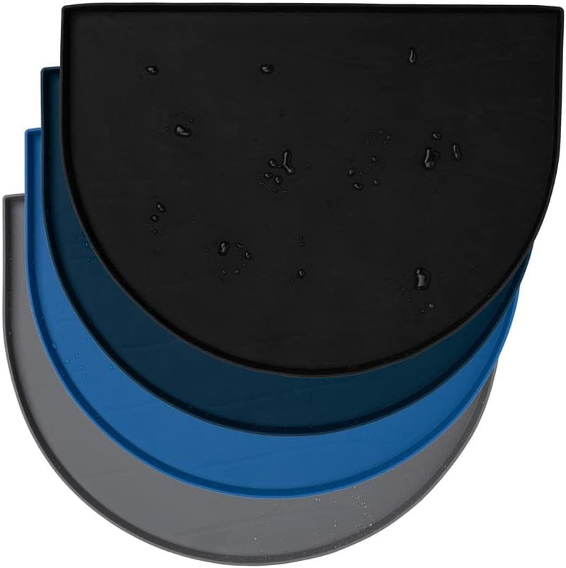 Fountain Mat, Silicone Water Mat Designed for Pet Fountains, Dog Gravity Water Bowls, Mats for Automatic Dispensing Cat Feeders up to 12" Diameter (Medium - 20 X 15 Inches, Black)