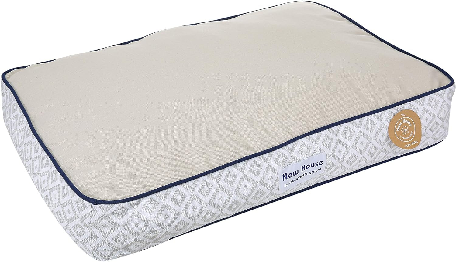 Now House for Pets Grey Diamond Cuddler Dog Bed, Small Dog Bed, Washable, Cotton/Poly Blend, 24.0"L X 19.0"W X 8.0"Th