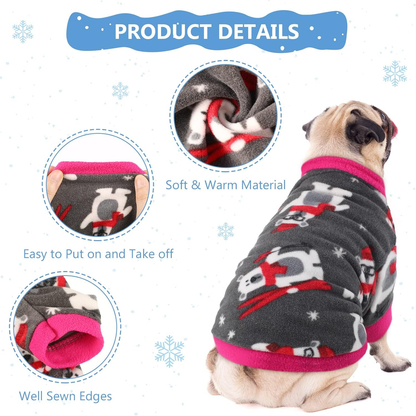 8 Pieces Valentine Dog Sweaters Winter Chihuahua Clothes Outfits Warm Shirt Puppy Clothes for Winter Dog Colorful Thickening Puppy Pajamas for Pets Pup Cat, X-Small